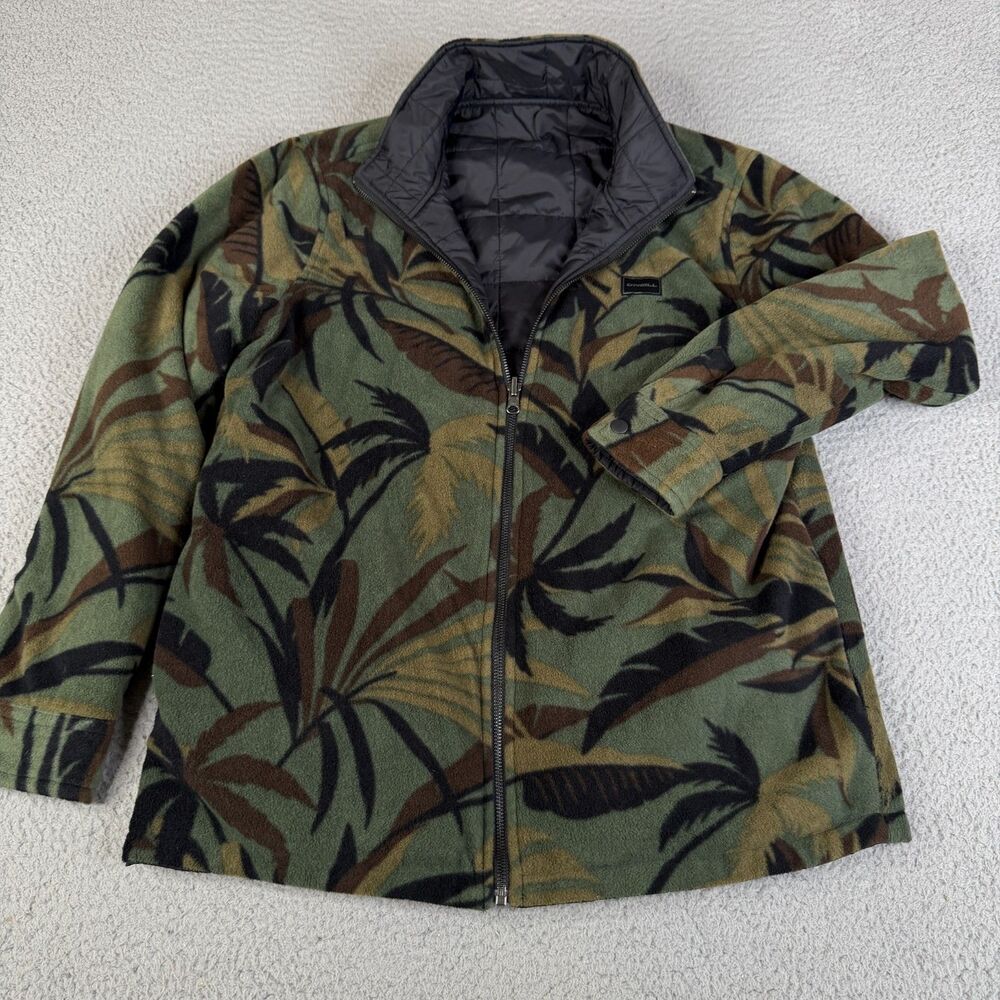O'NEILL Camo Jacket Men Medium Green Fleece Reversible Insulated Full Zip Surfer